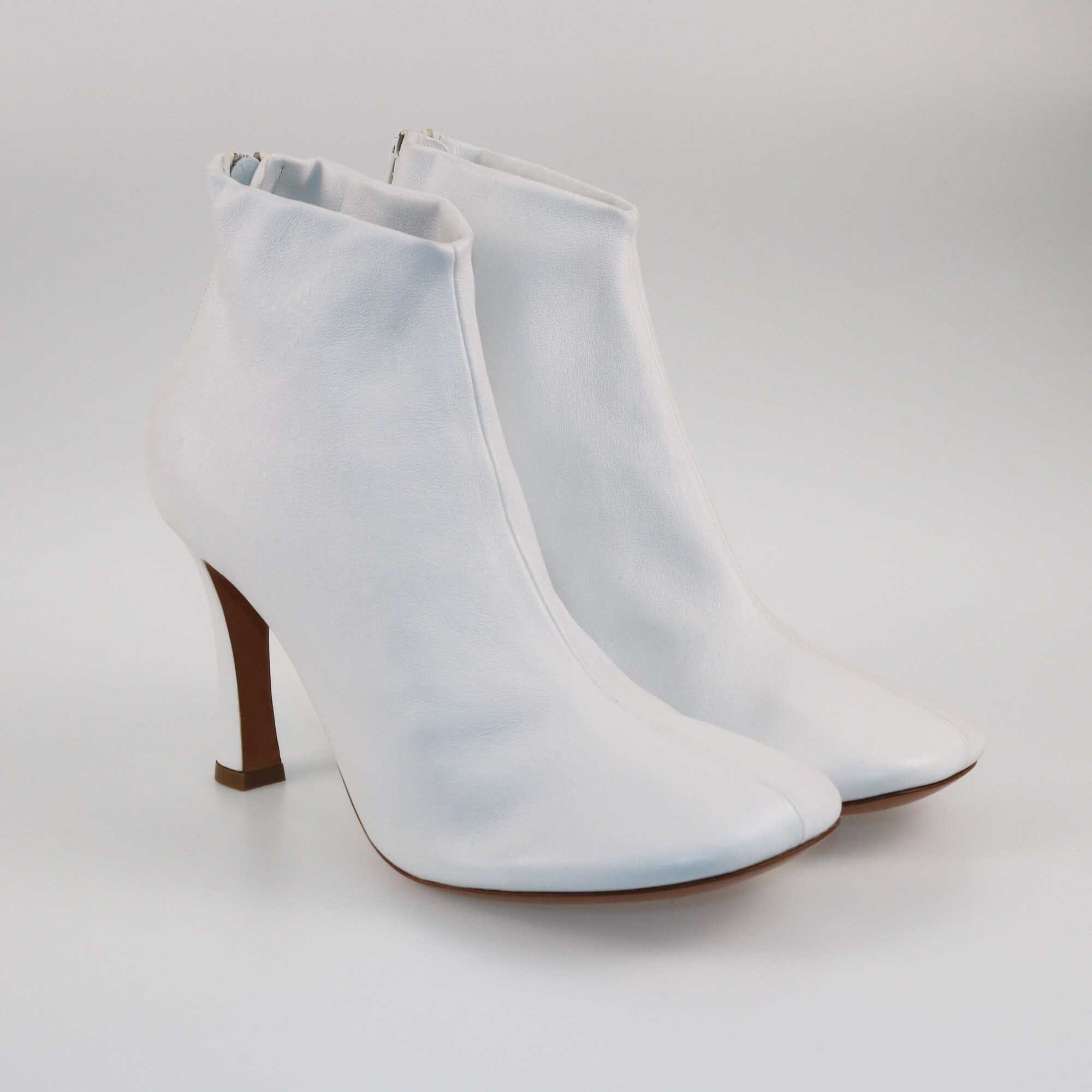 Celine White Ankle Boots Shoes Celine 