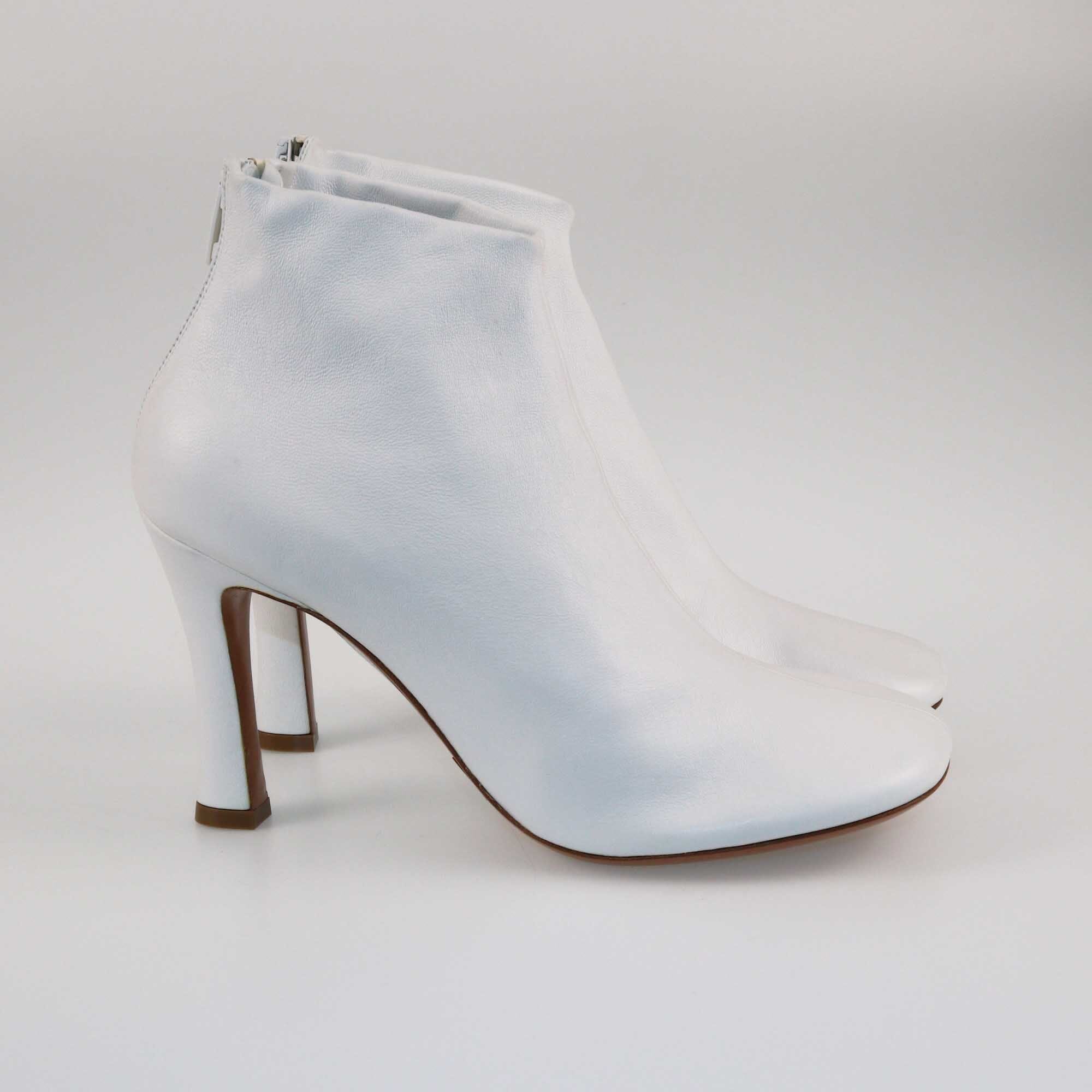 Celine White Ankle Boots Shoes Celine 