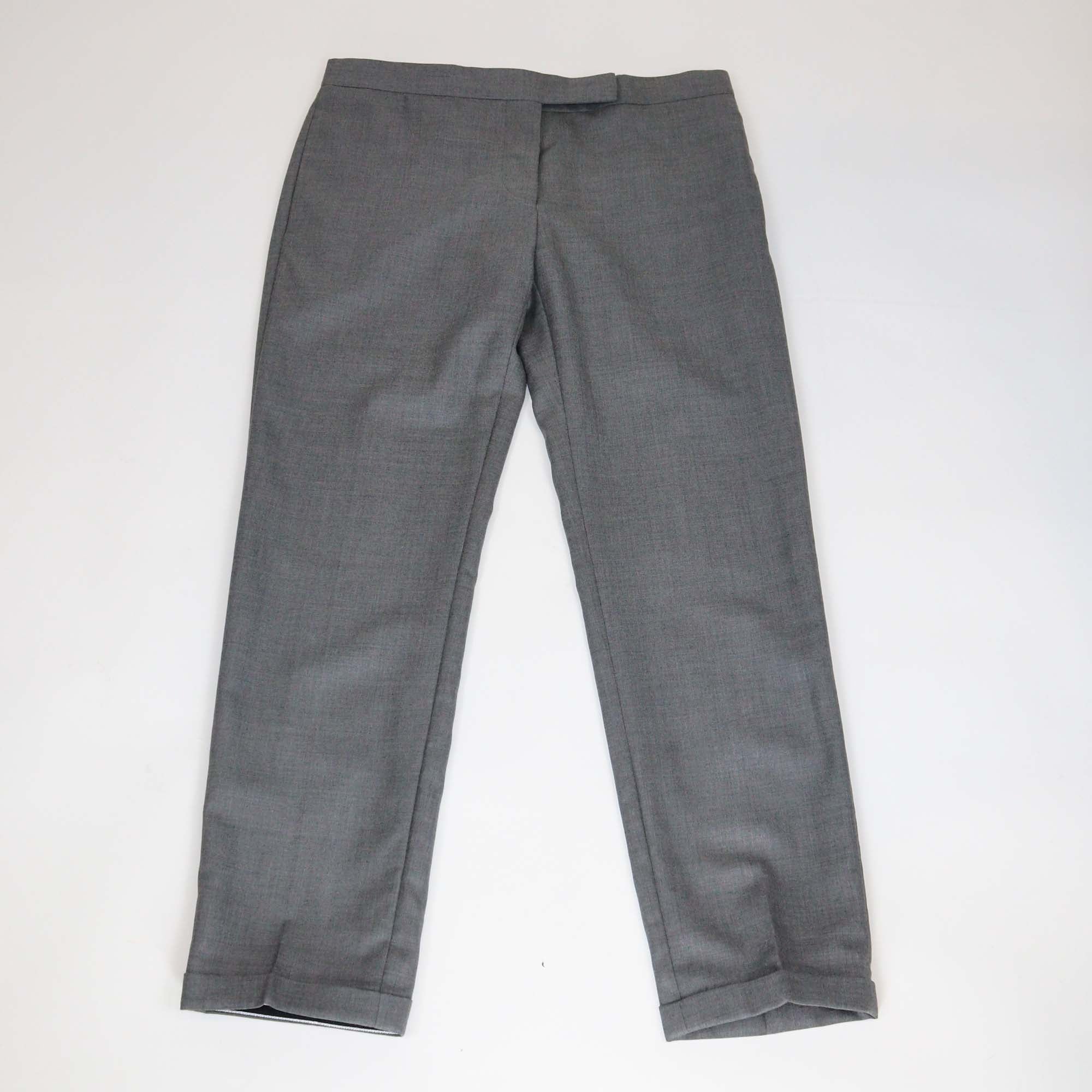 Thom Browne Grey Wool Straight Cut Formal Trouser