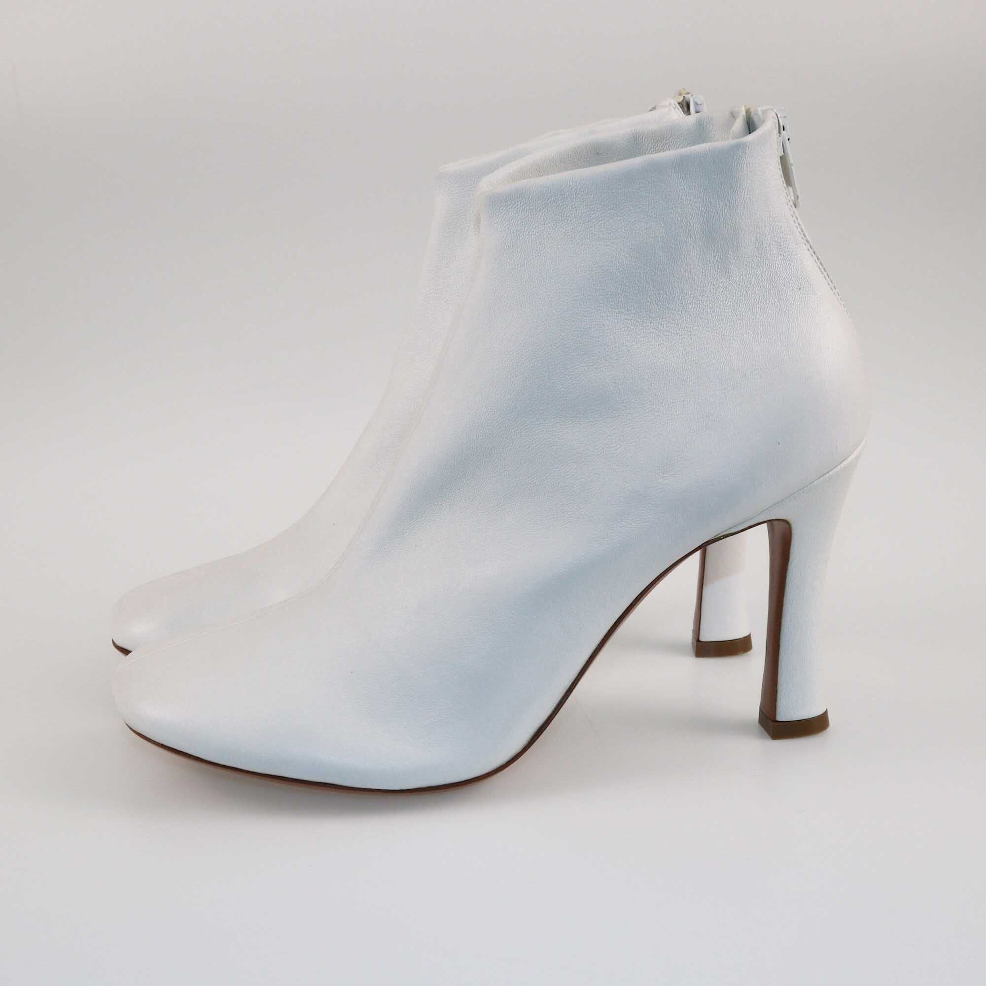 Celine White Ankle Boots Shoes Celine 