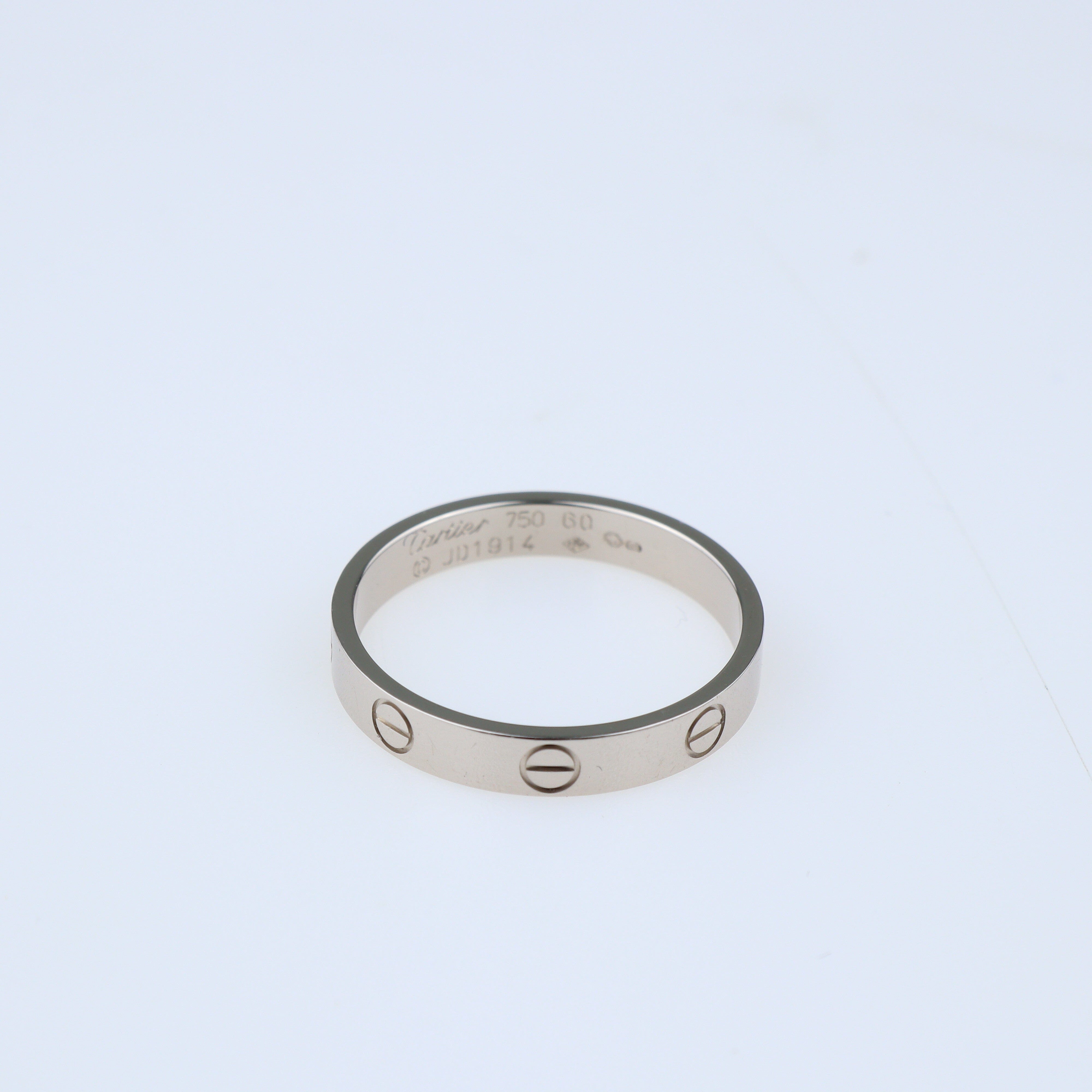 Love 18K White Band Ring Ring Cartier 