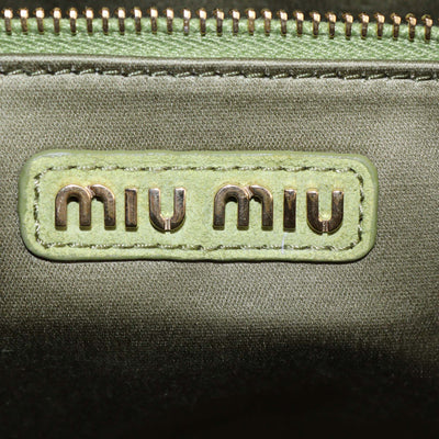 Miu Miu Apple Green Matelassé Suede Wander Large Hobo