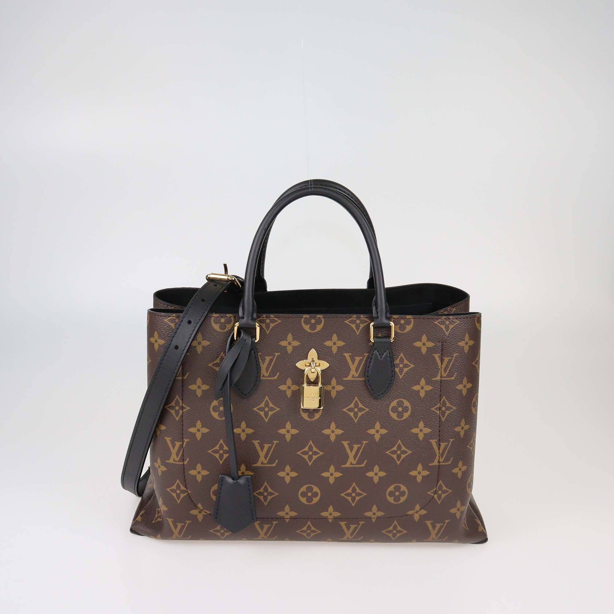 Louis Vuitton Black Monogram Canvas Flower Tote