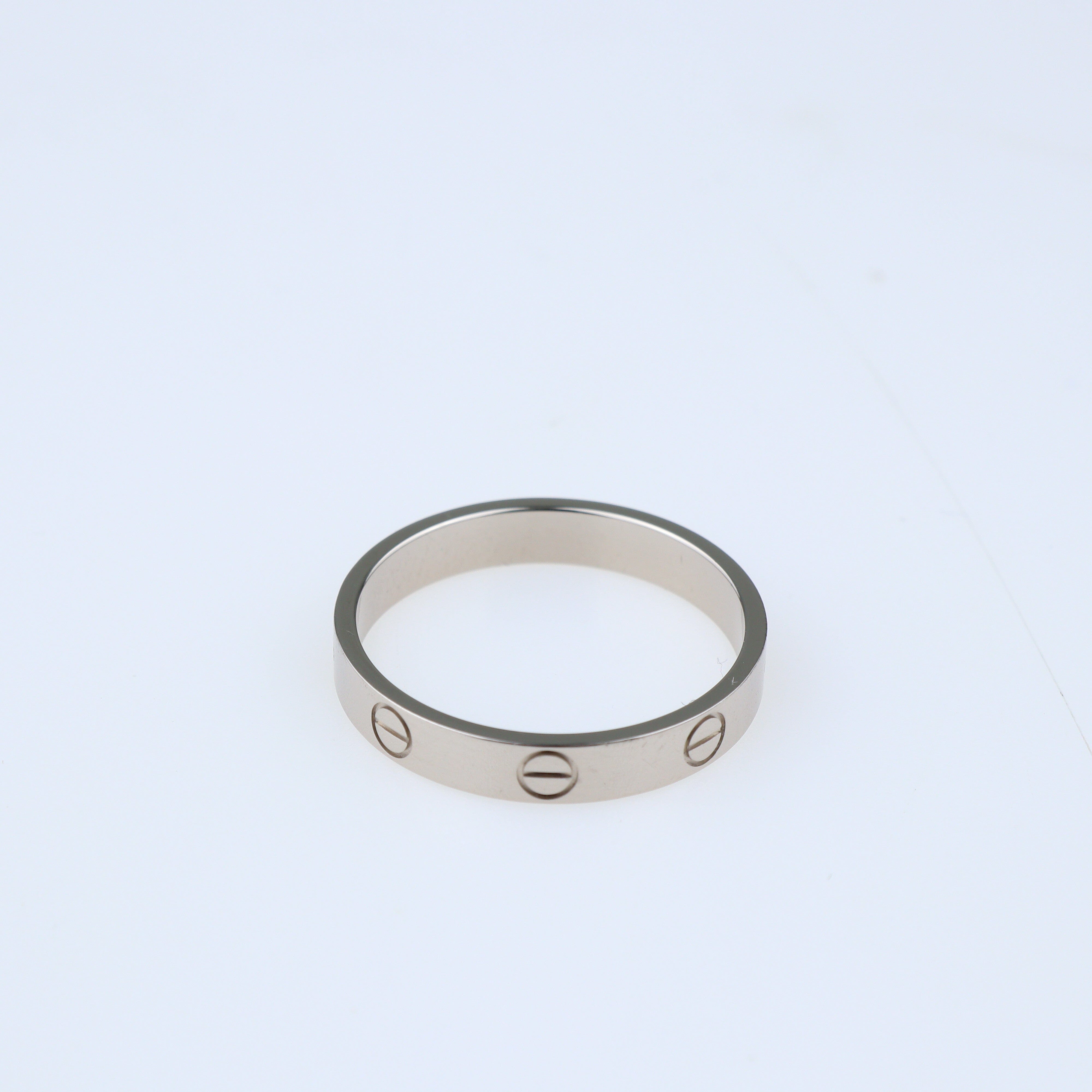 Love 18K White Band Ring Ring Cartier 