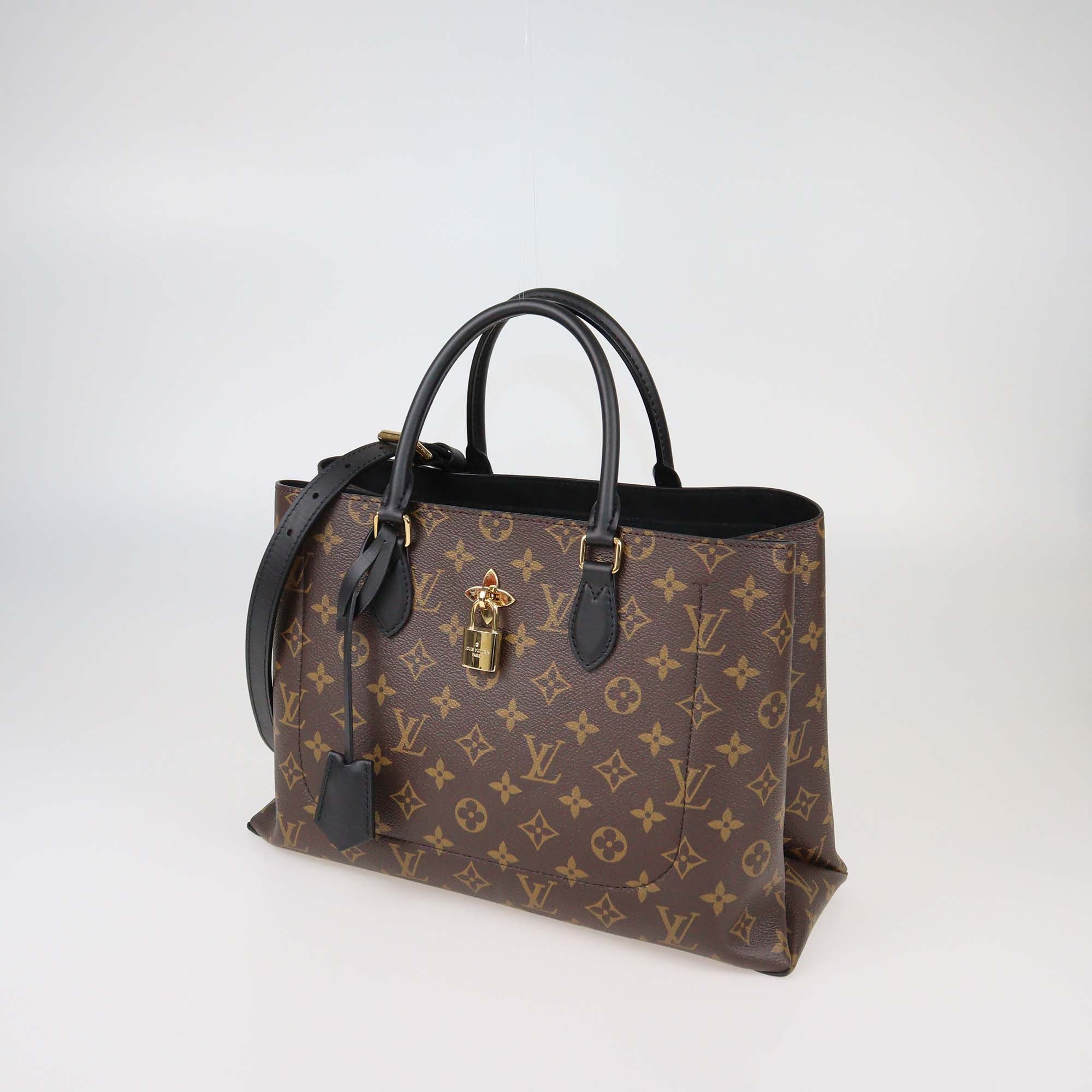 Louis Vuitton Black Monogram Canvas Flower Tote