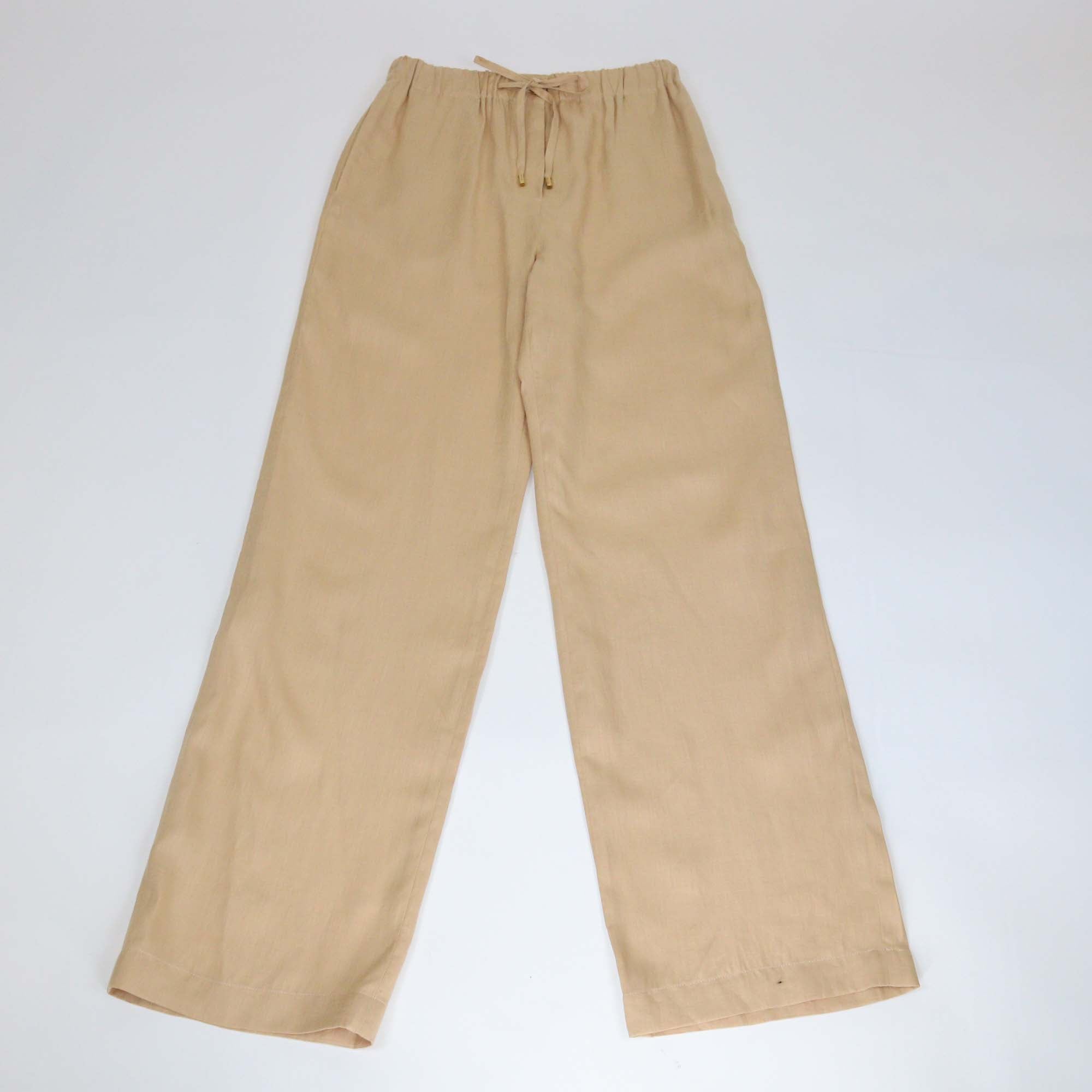 Loro Piana Beige Linen Drawstring Helios Pants