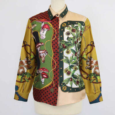Dolce & Gabbana Kids Multicolor Silk Printed Long Sleeve Shirt