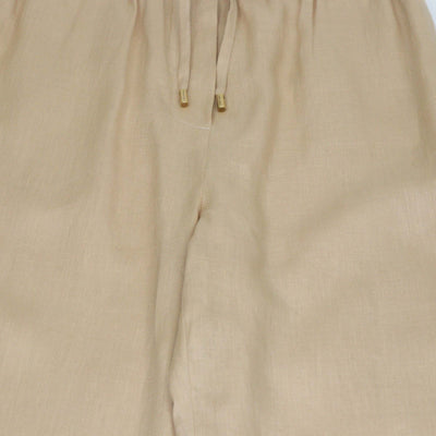 Loro Piana Beige Linen Drawstring Helios Pants