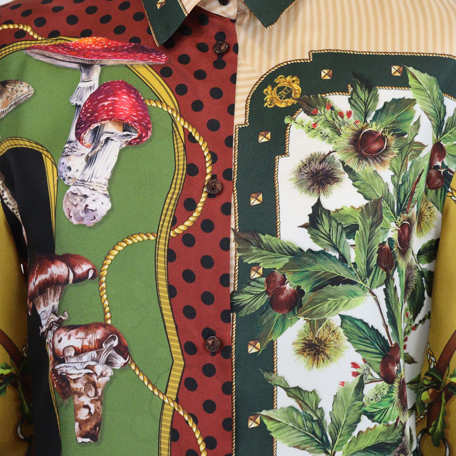 Dolce & Gabbana Kids Multicolor Silk Printed Long Sleeve Shirt