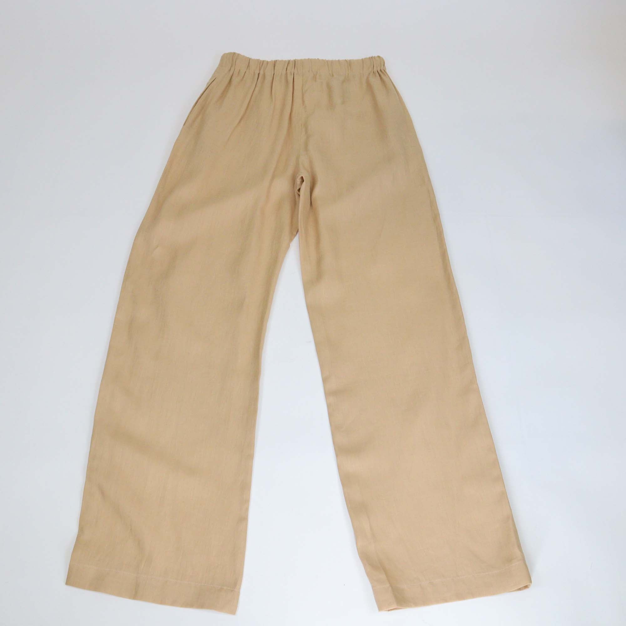 Loro Piana Beige Linen Drawstring Helios Pants