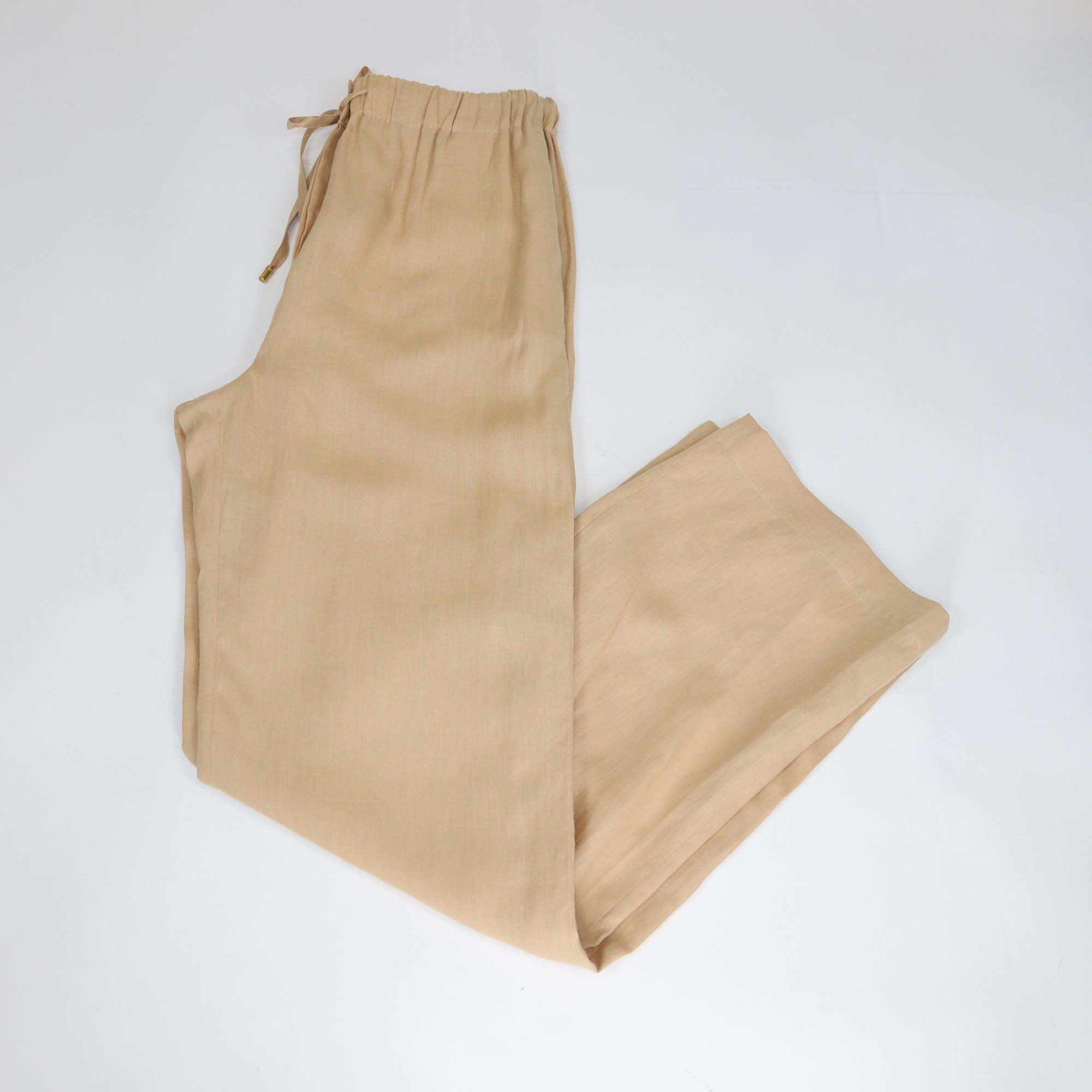 Loro Piana Beige Linen Drawstring Helios Pants