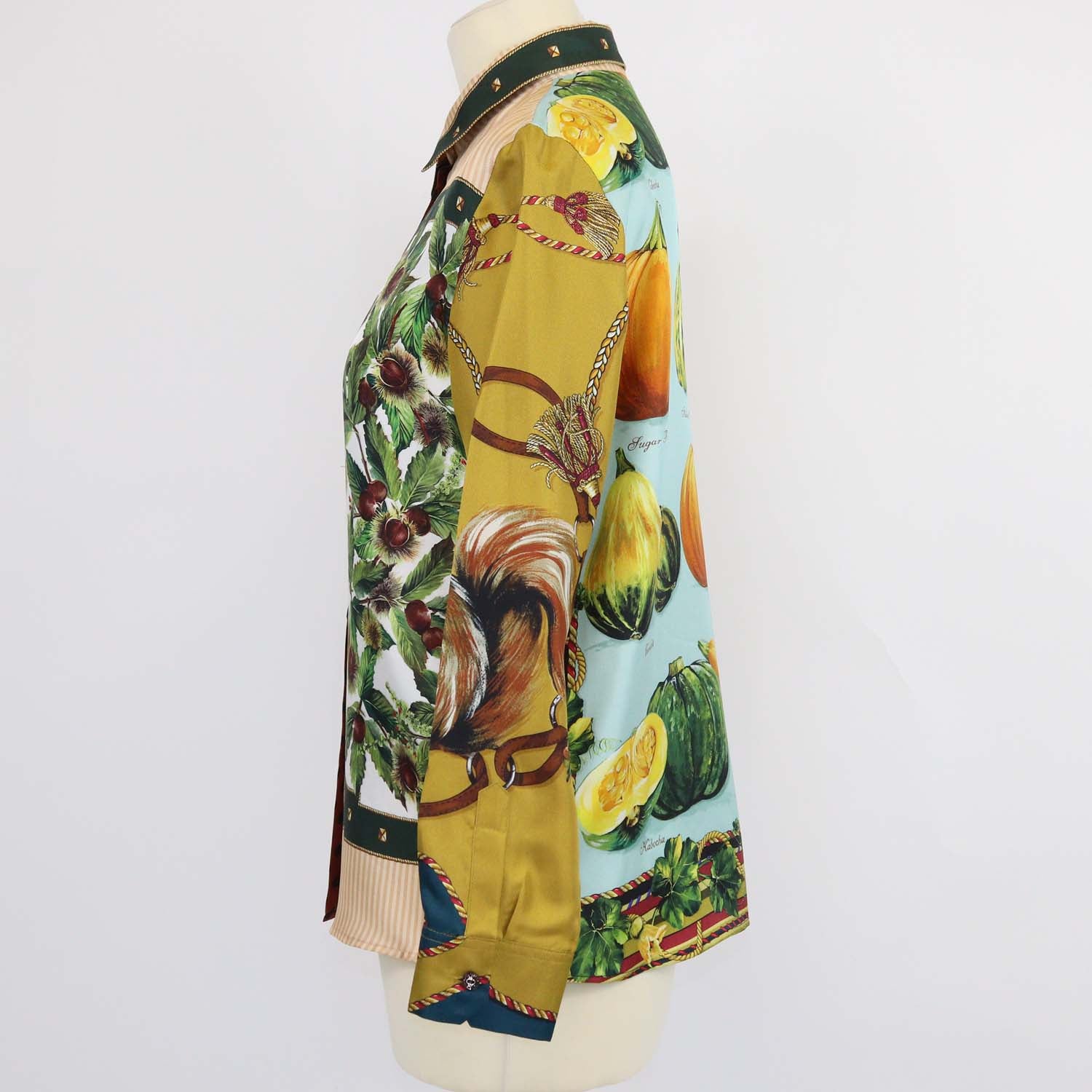 Dolce & Gabbana Kids Multicolor Silk Printed Long Sleeve Shirt