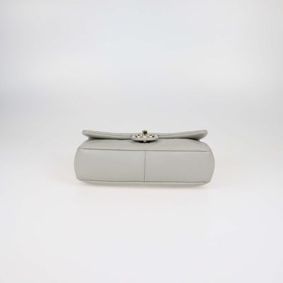 Chanel Grey Quilted Leather Resin Bi-Color Chain Flap Bag