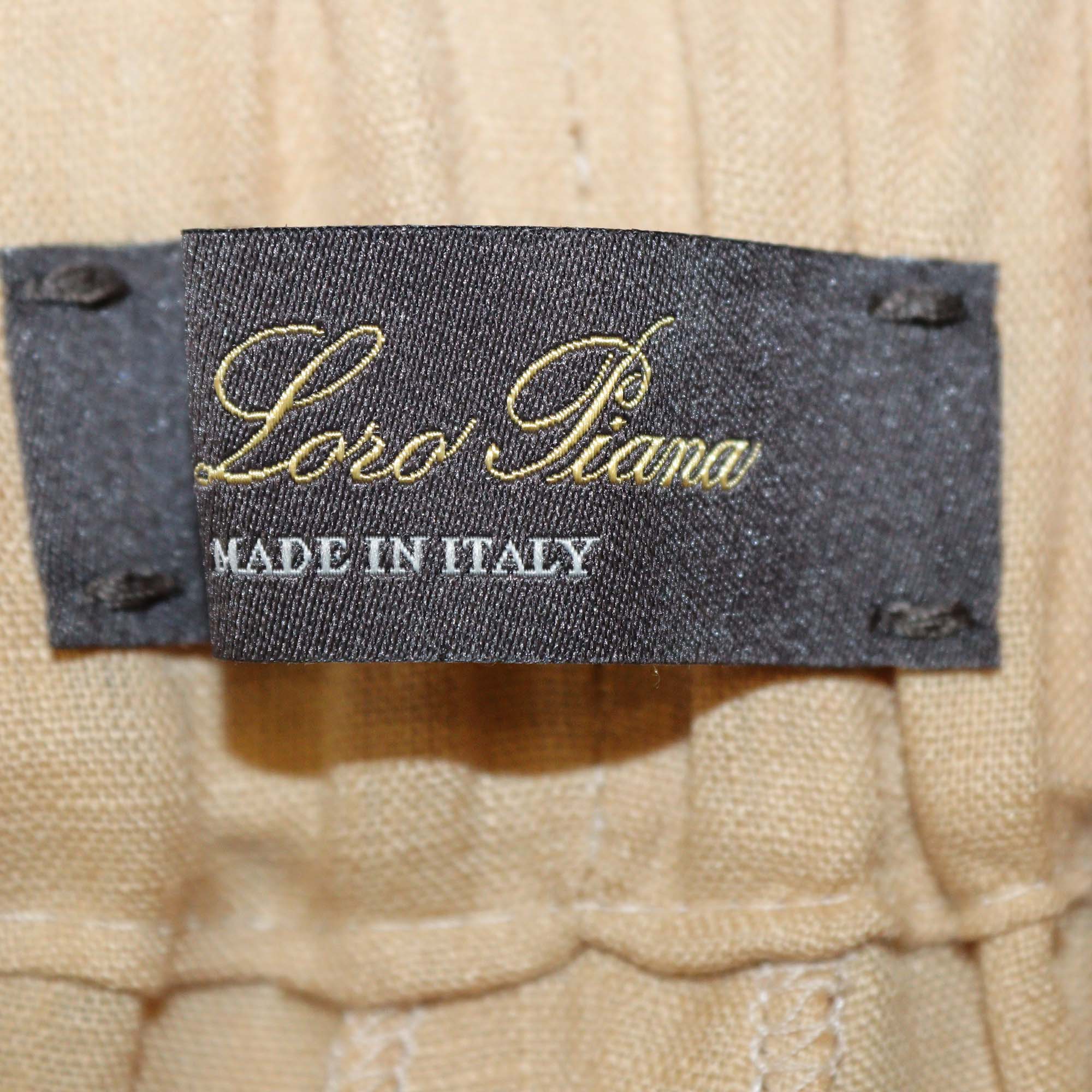 Loro Piana Beige Linen Drawstring Helios Pants