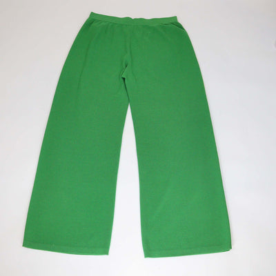 Loro Piana Green Blend Silk Knitted Wide Leg Pants