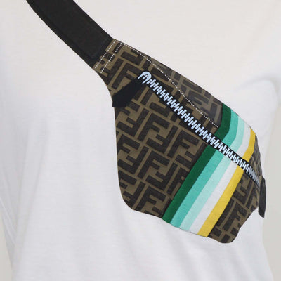 Fendi kids White Cotton Sling Bag Print T-Shirt