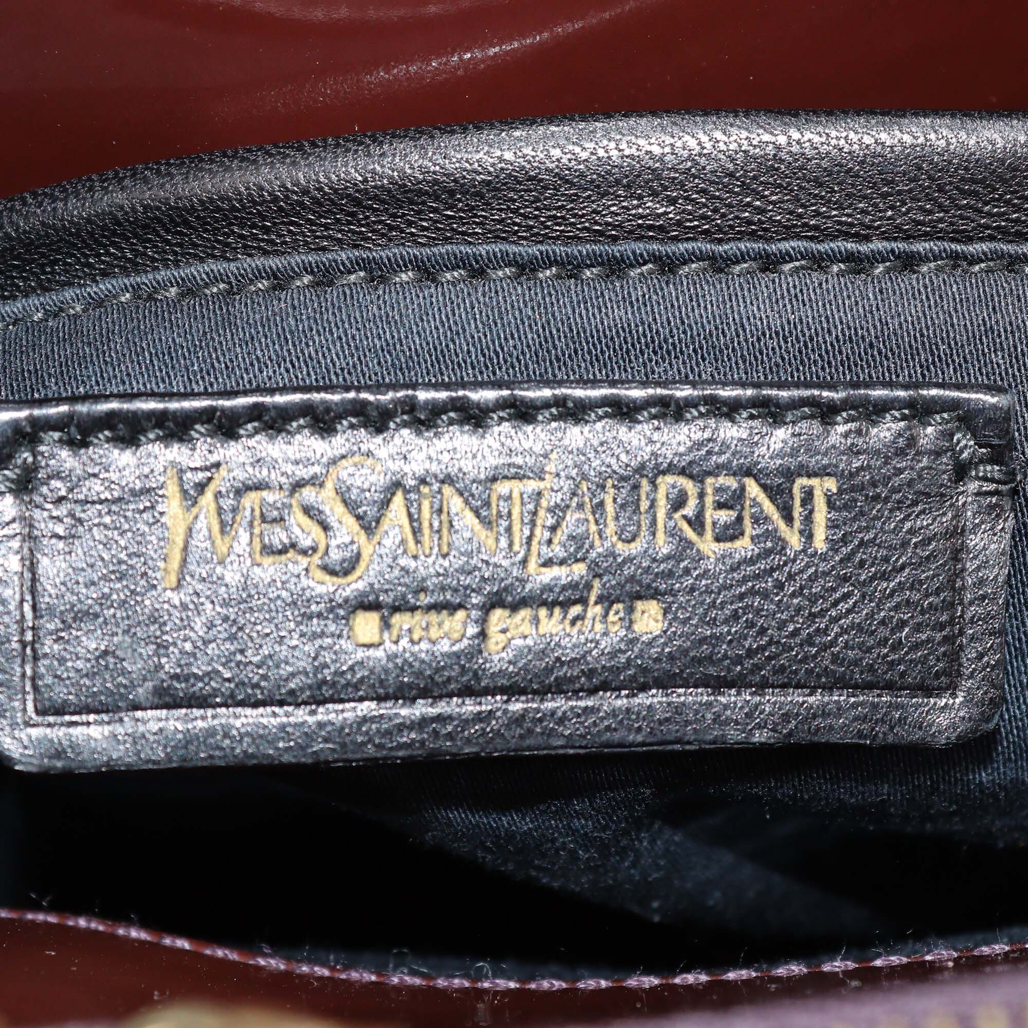 Saint Laurent Burgundy Patent Uptown Frame Satchel Womens Saint Laurent 