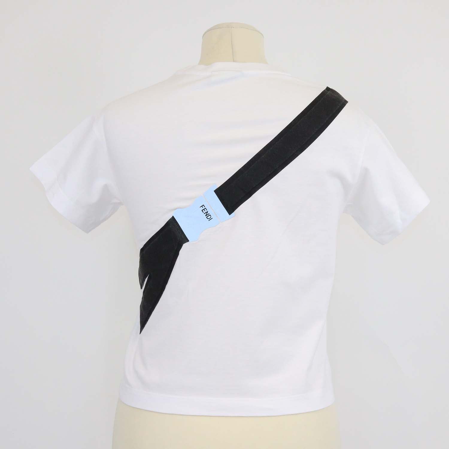 Fendi kids White Cotton Sling Bag Print T-Shirt