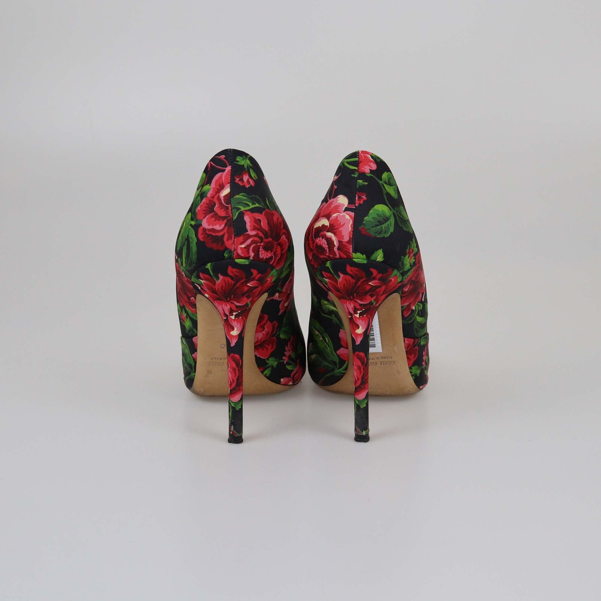 Miu Miu Multicolor Floral Printed Pumps Womens Miu miu 