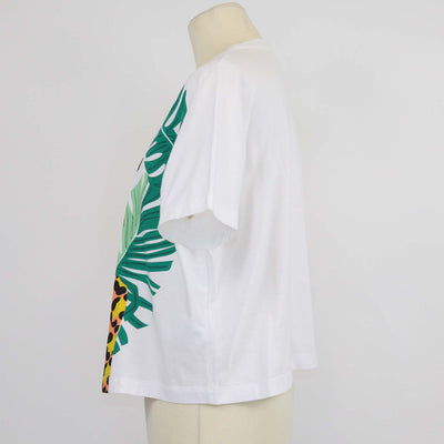 Fendi kids White Cotton Girl Print T-Shirt