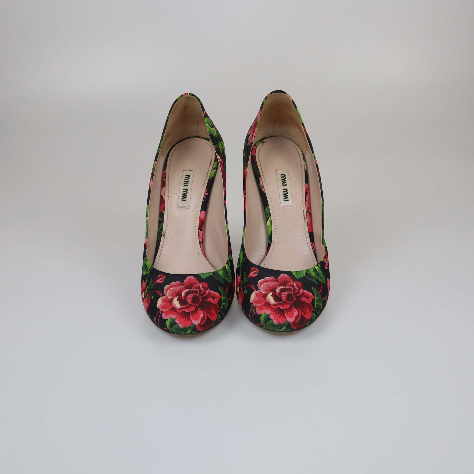 Miu Miu Multicolor Floral Printed Pumps Womens Miu miu 