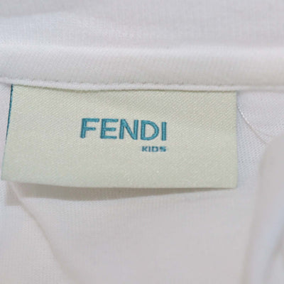 Fendi kids White Cotton Girl Print T-Shirt