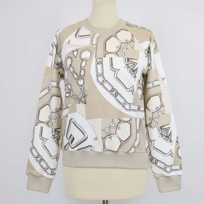 Hermes Beige Glaise Cotton Effet Kaleidoscope Sweatshirt