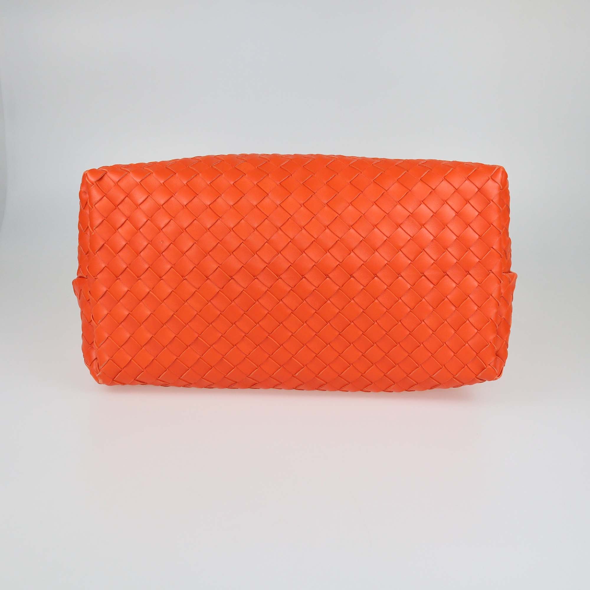 Bottega Veneta Orange Intrecciato Leather Andiamo Large Tote