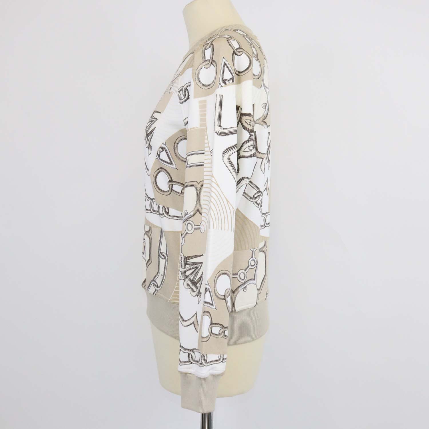 Hermes Beige Glaise Cotton Effet Kaleidoscope Sweatshirt