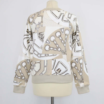 Hermes Beige Glaise Cotton Effet Kaleidoscope Sweatshirt