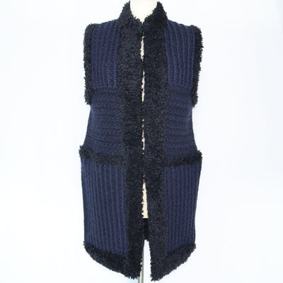 Blue/Black Chunky Knit Vest Jacket Clothing Dior 