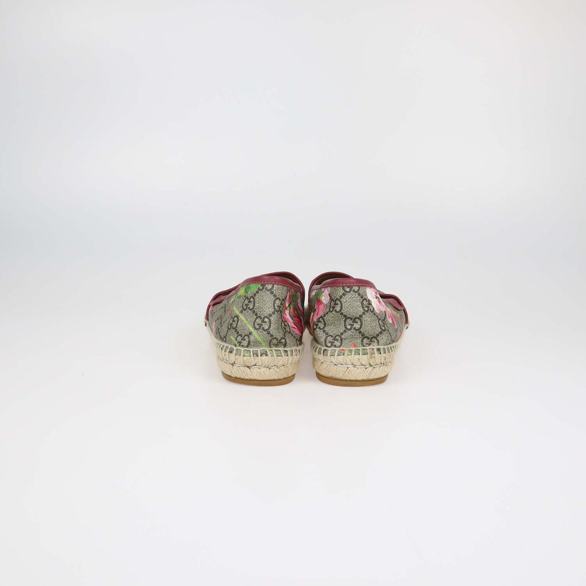 Gucci Pink,Beige GG Canvas Blooms Espadrilles Flats