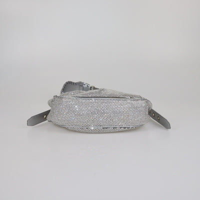Balenciaga Grey/Silver Crystal Embellished XS Le Cagole Shoulder Bag Womens Balenciaga 