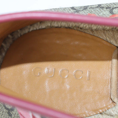 Gucci Pink,Beige GG Canvas Blooms Espadrilles Flats