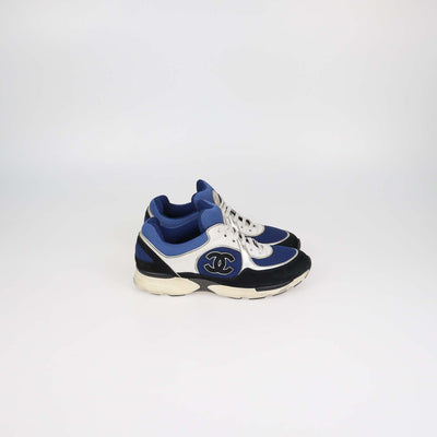 Chanel Multicolor Mesh and Leather CC Logo Lace Up Sneakers