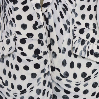 Brandon Maxwell Cream/Black Blend Fabric Polka Dot Blazer