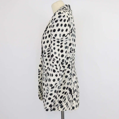 Brandon Maxwell Cream/Black Blend Fabric Polka Dot Blazer