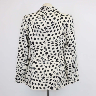 Brandon Maxwell Cream/Black Blend Fabric Polka Dot Blazer