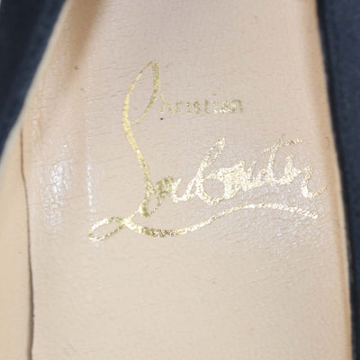 Christian Louboutin Black Satin Very Prive Peep Toe Pumps