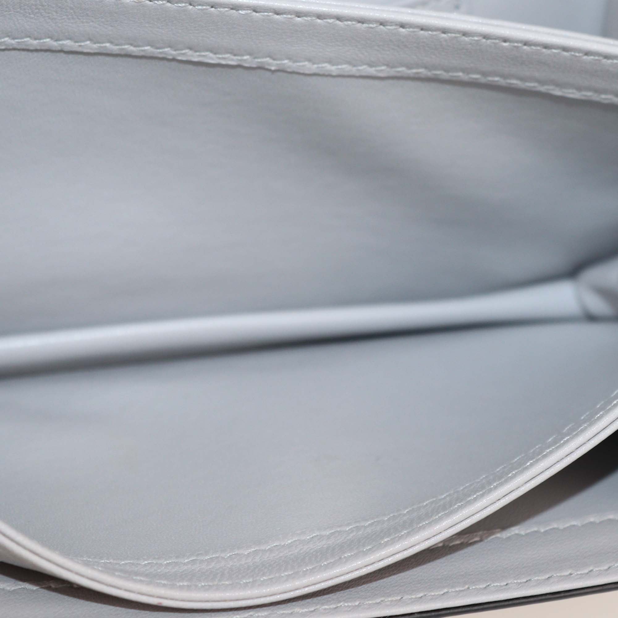 Christian Dior Grey Leather La Lune Tarot Clutch