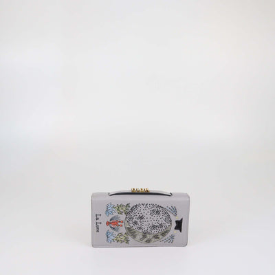 Christian Dior Grey Leather La Lune Tarot Clutch