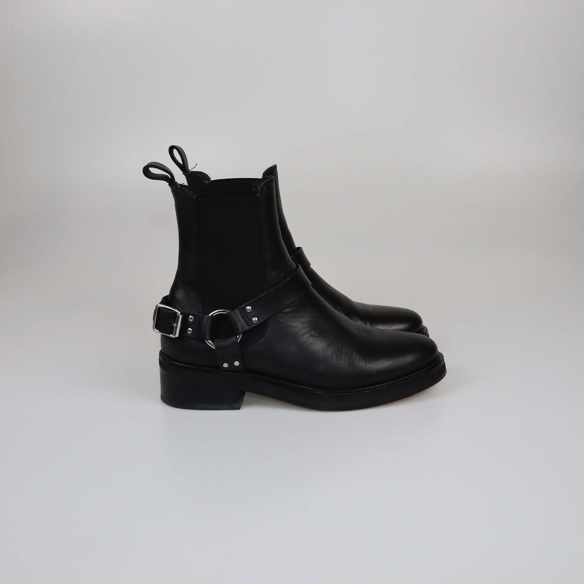 All Saints Black Chealse Ankle Boots Womens All Saints 