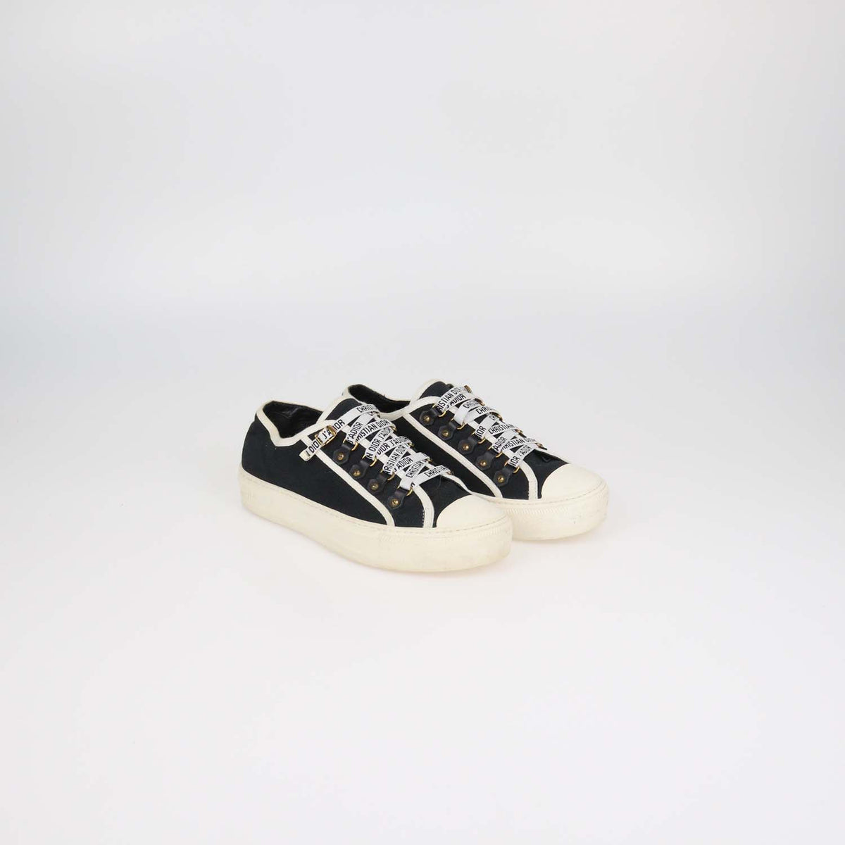 Christian Dior Black Canvas Walk n' Dior Low Top Sneakers