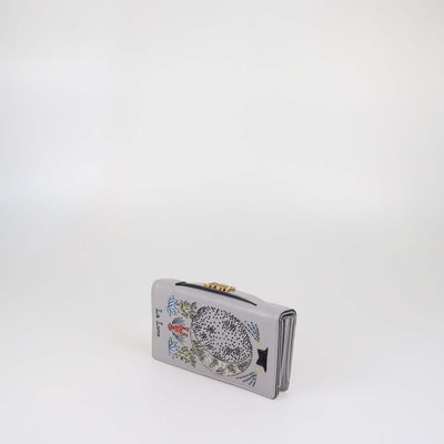 Christian Dior Grey Leather La Lune Tarot Clutch