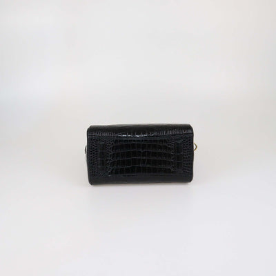 Givenchy Black Croc Embossed Leather Mini Antigona Satchel