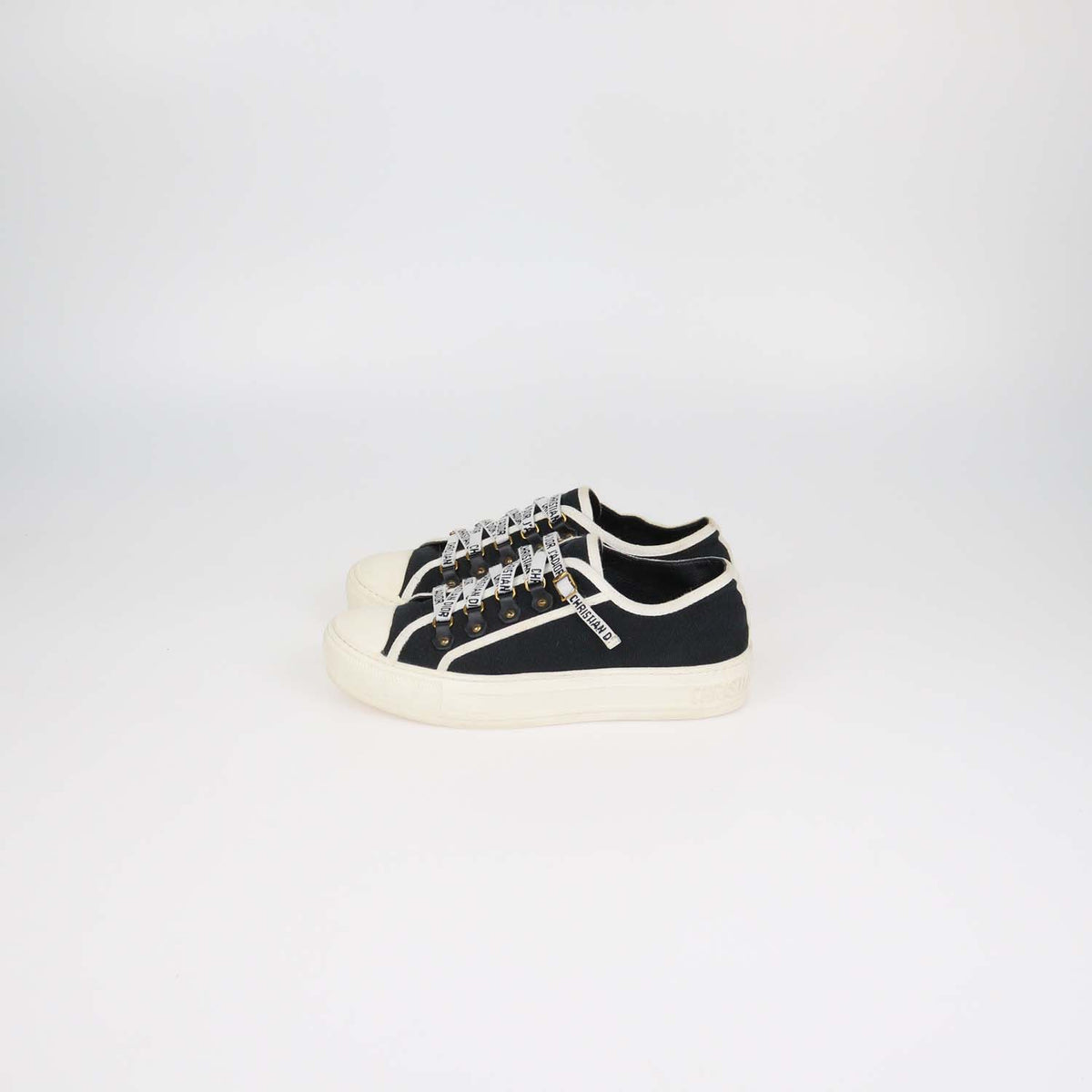 Christian Dior Black Canvas Walk n' Dior Low Top Sneakers