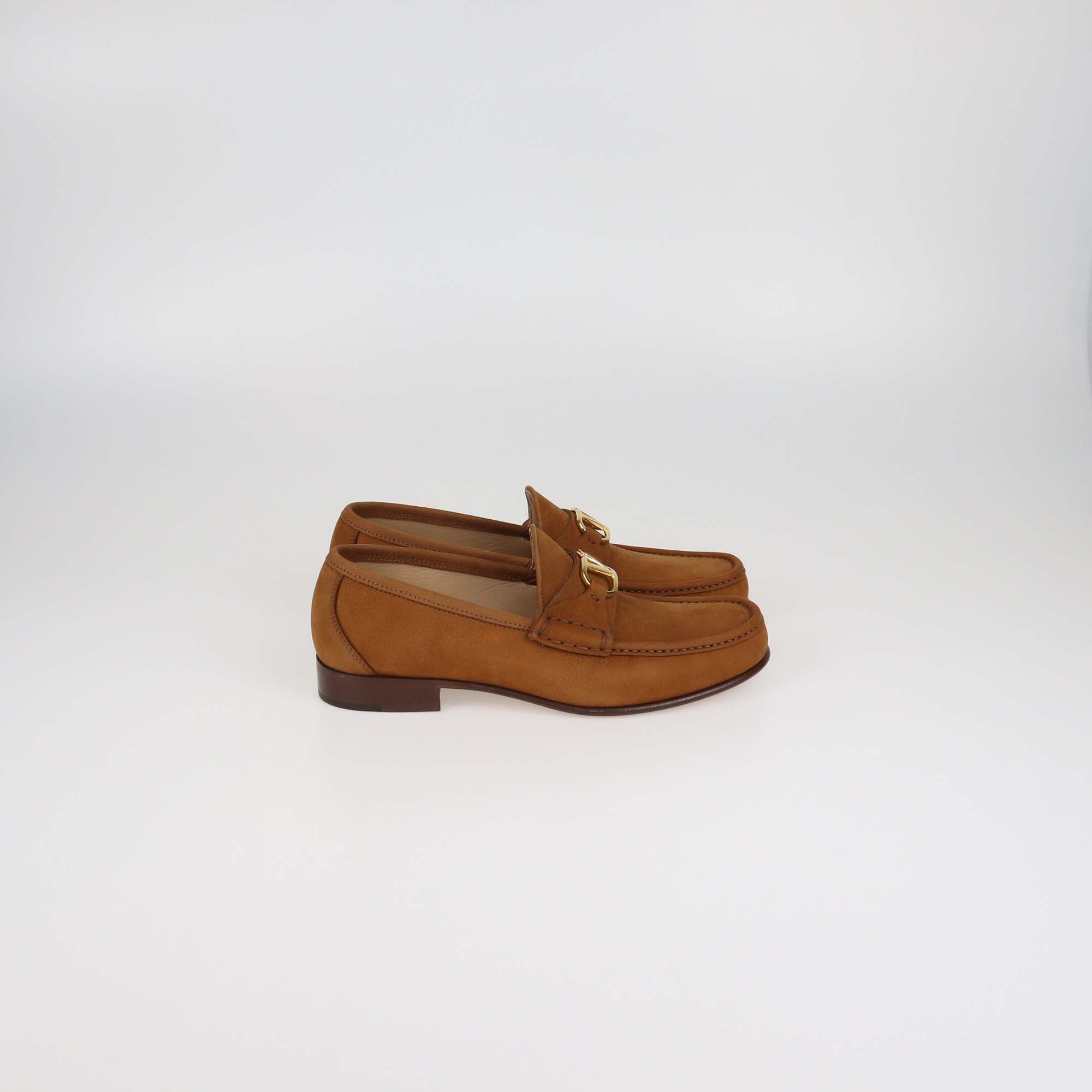 Valentino Tobacco VLogo Deerskin Nubuck Signature Loafers