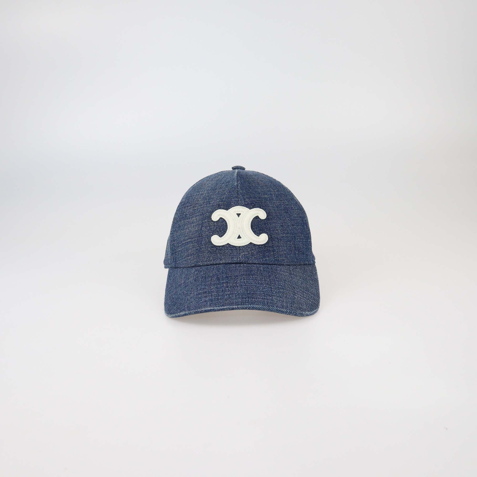 Celine Blue Union Wash Denim Triomphe Baseball Cap