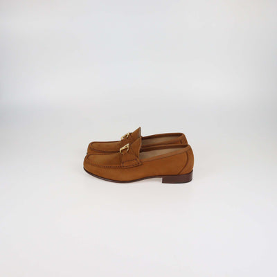 Valentino Tobacco VLogo Deerskin Nubuck Signature Loafers