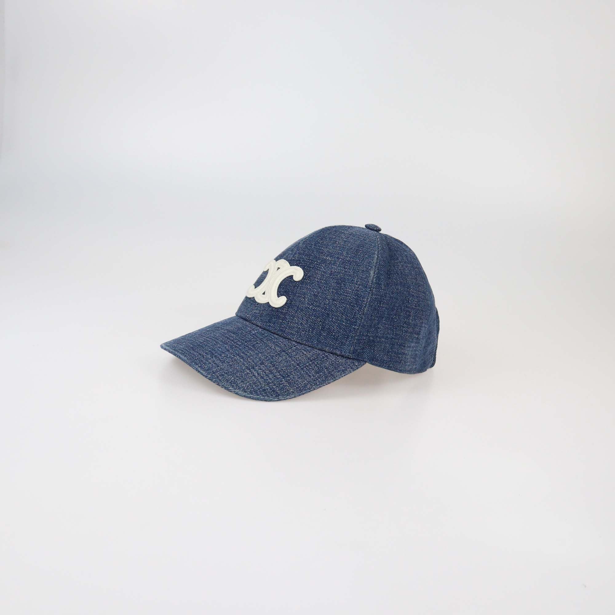 Celine Blue Union Wash Denim Triomphe Baseball Cap